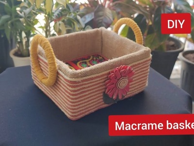 Learn How to Make a Macrame basket with cardboard in a simple way #handmade #smallbasket