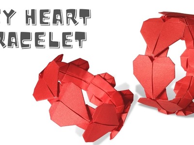 Origami Heart Shape Bracelet Tutorial -Easy origami for beginner- Easy DIY craft for Valentine's Day