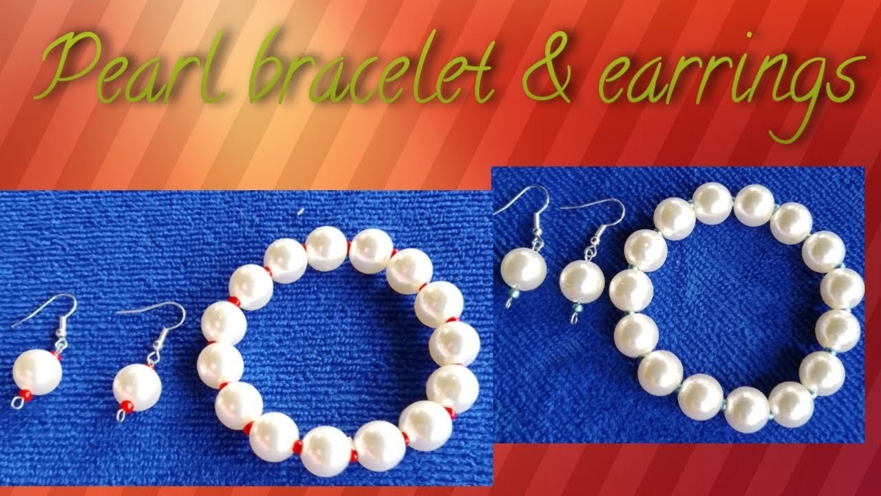 Pearl bracelet & earrings @moderncrafts1019