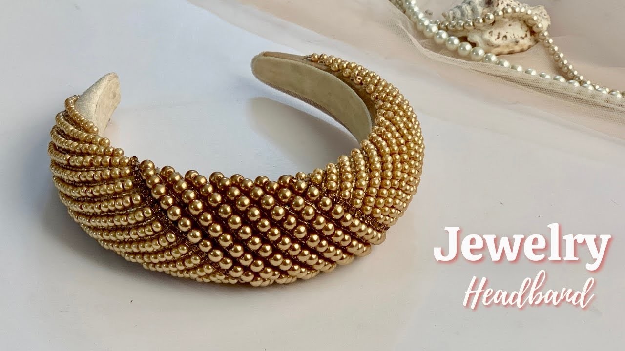 Pearl Headband Diy. How to make beaded headband