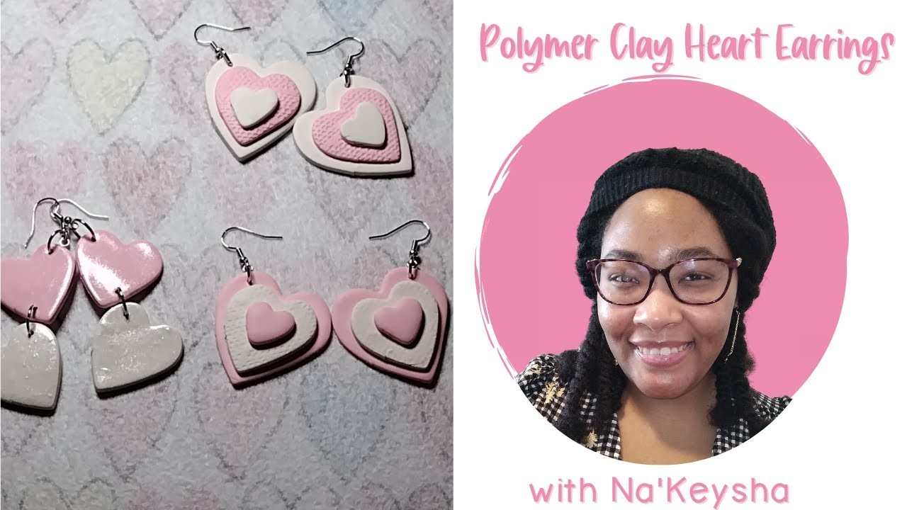 Polymer Clay Heart Earrings Design