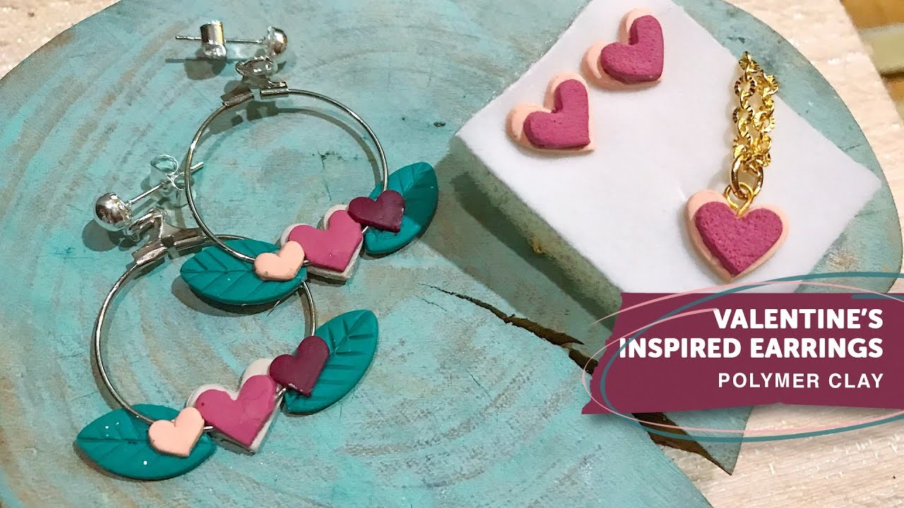 Polymer Clay Tutorial 97: Valentine-Inspired Earrings and Pendant