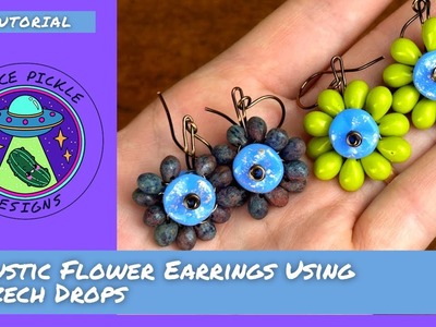 Rustic Flower Earring Tutorial Using Czech Drops