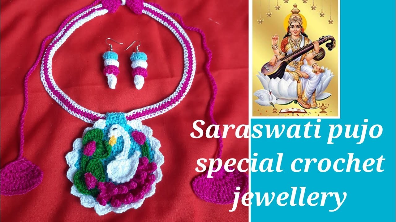 Saraswati pujo special crochet jewellery ||Quick and easy