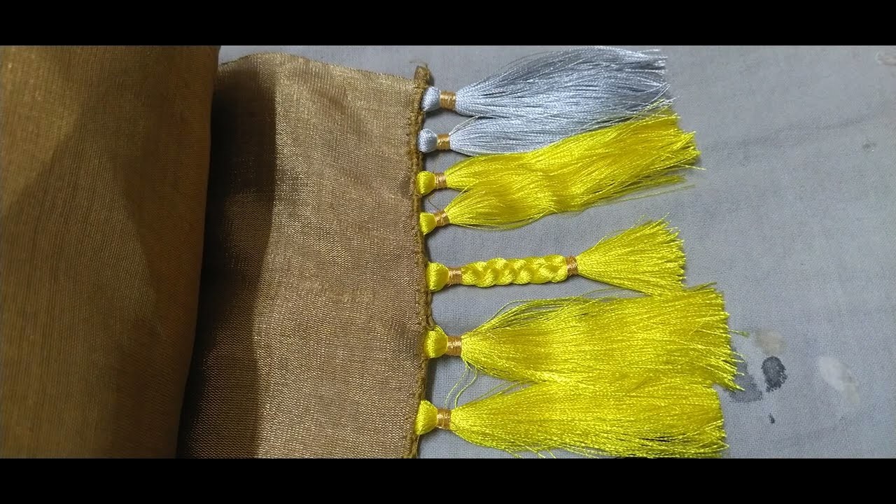 Saree Kuchu #772 How To Make Braid Design Easy method !! Braid Saree Tassels New way For Beginners