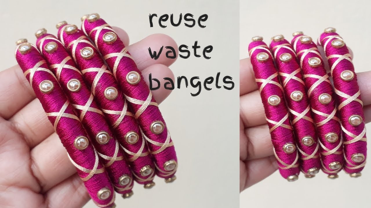 Silk thread bangels | reuse old bangels | jewellary making #homemade #diy #craftideas