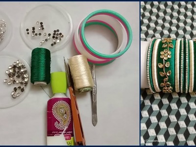 Silk Thread Bangle-leaf model | Hand crafted Silk thread Bangle | Online Shopping