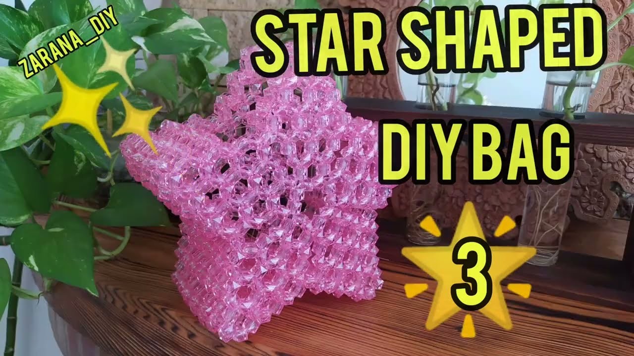 ????Star Shaped Crystalline Beaded Bag Tutorials Part 3 @zarana_diy????how to bead edges & connections????✨