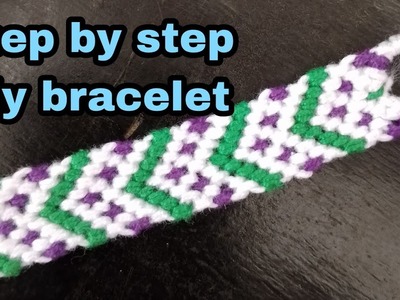 Step by step friendship bracelet Easy tutorial for beginners @alzdiytv #macrame #chevron #diy