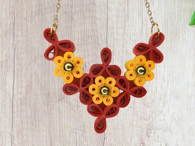 Trendy Quilling Necklace Tutorial. how to make quilling necklace for beginners