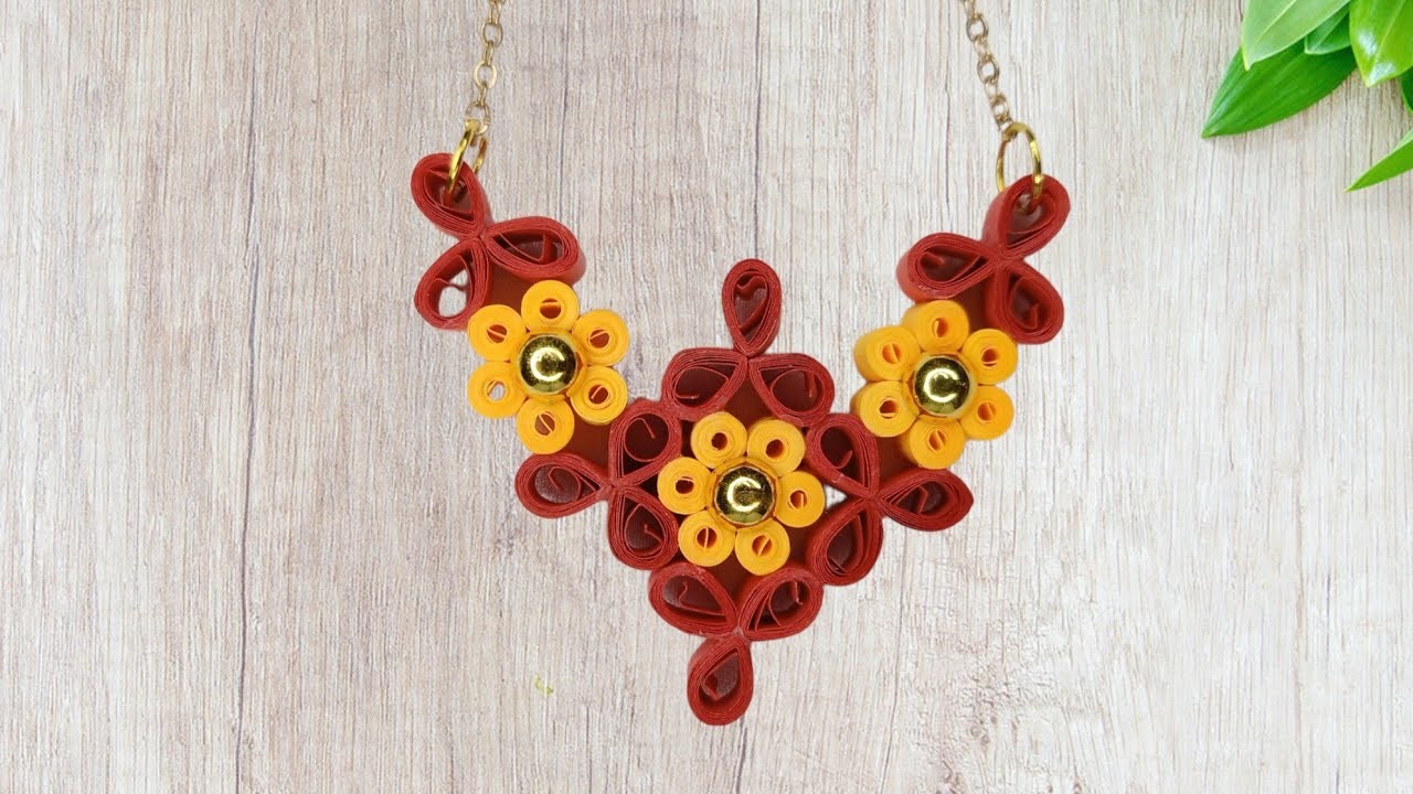 Trendy Quilling Necklace Tutorial. how to make quilling necklace for beginners