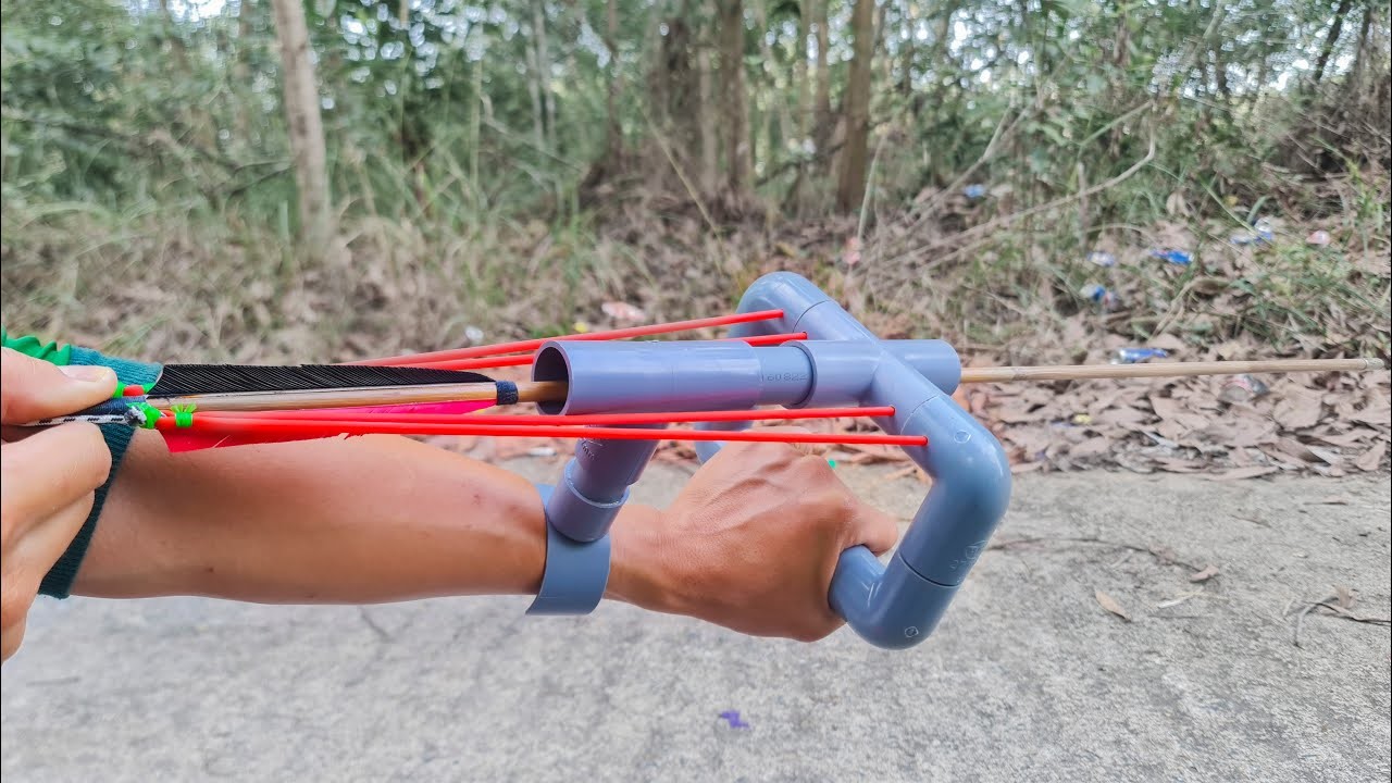 Unique Crossbow - How To Make a Powerful Bow and Arrow From PVC Pipe - Survival