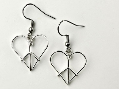 Wire Heart Peace Sign Earrings DIY Tutorial