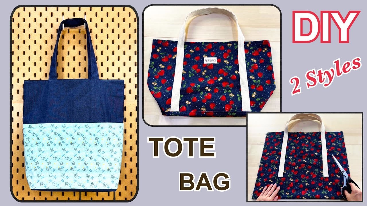 2 Styles Tote Bag | Diy Simple Tote Bag Sewing Tutorial | How to Make 2 Ideas Handbag Easy Sewing |