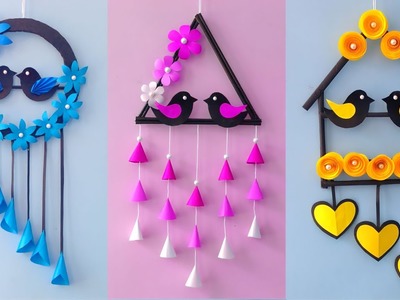 3  Easy and Quick Paper Wall Hanging Ideas. A4 sheet Wall decor. Cardboard  Reuse.Room Decor DIY