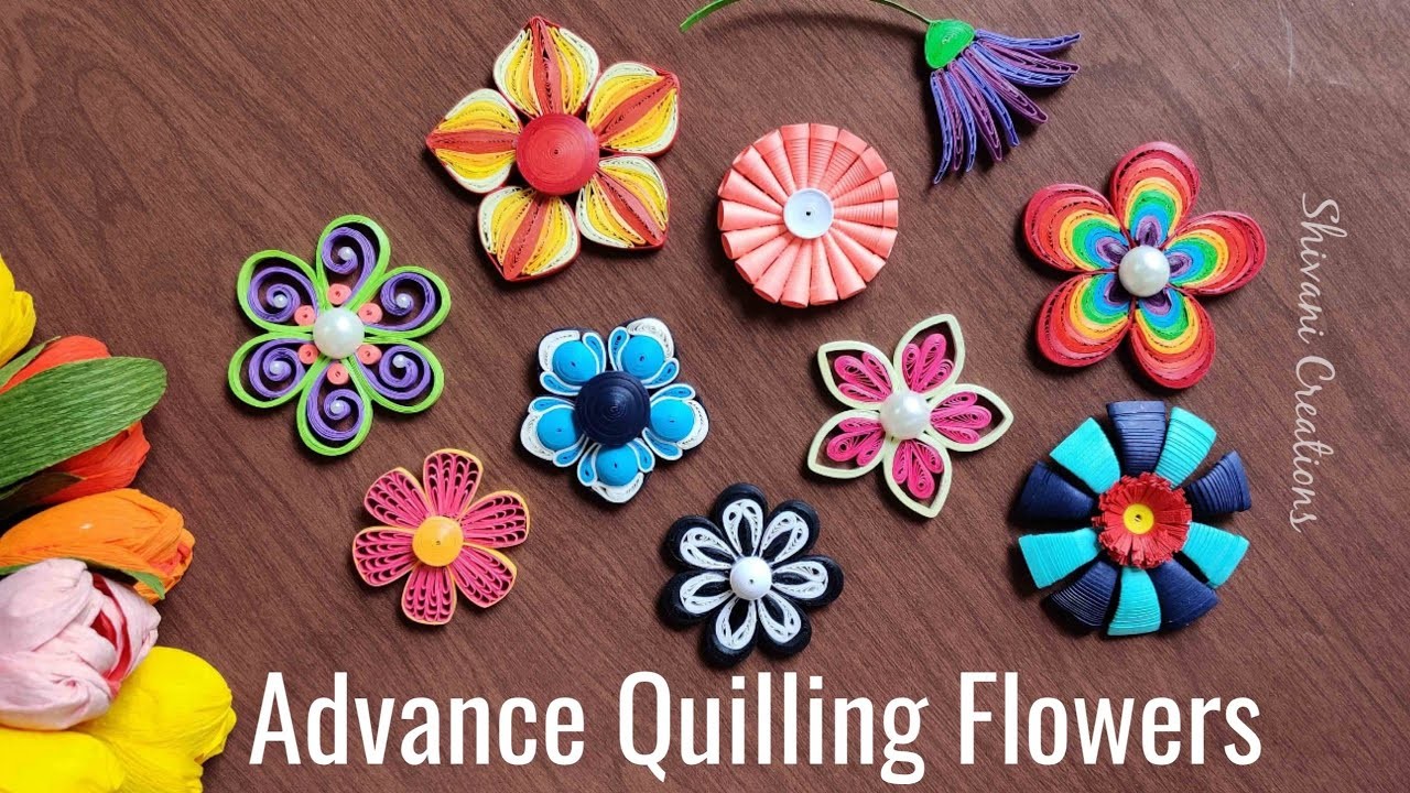 Advance Quilling Flowers In 10 Styles. New Designs of Paper Quilled Flowers