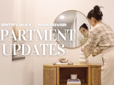 Apartment updates | aesthetic entryway room makeover, home decorating ideas, new furniture | VLOG