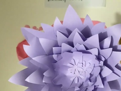 Backdrop Flowers.Room Decoration Ideas.A-4 paper paper flowers.