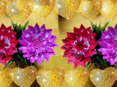Beautiful paper flower making.Paper Craft for school.Home Decor.Diy.Paper craft.Crafts.kagojer ful