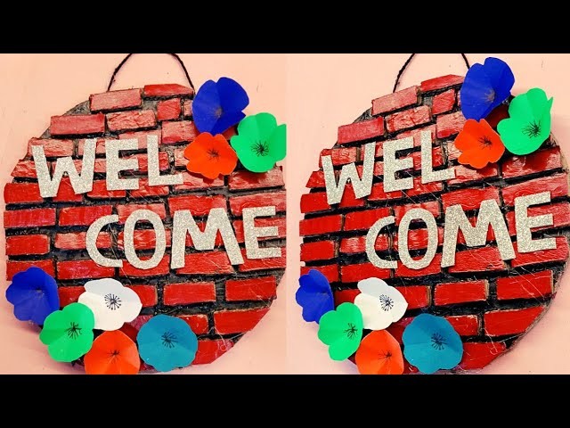 ???????? Beautiful Wall Hanging Craft ????. Home Decorations Ideas. WELCOME Design ????. DIY Easy Crafts ????????