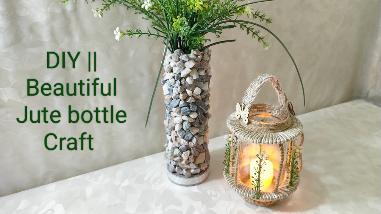 DIY || Beautiful Jute Craft || Bottle craft || Home decor idea #myeasycrafts