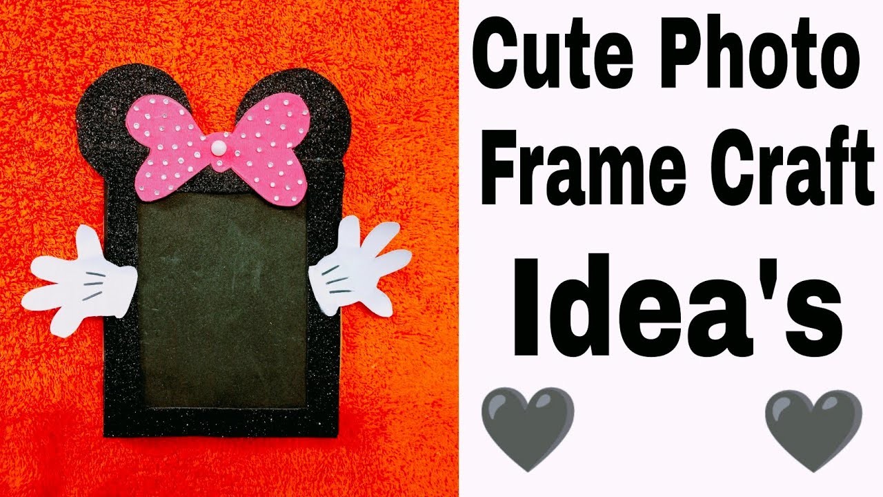 DIY Cute Photo Frame | With Glitter Sheet And Cardboard Wedding Card | Easy Photo Frame Craft Idea's