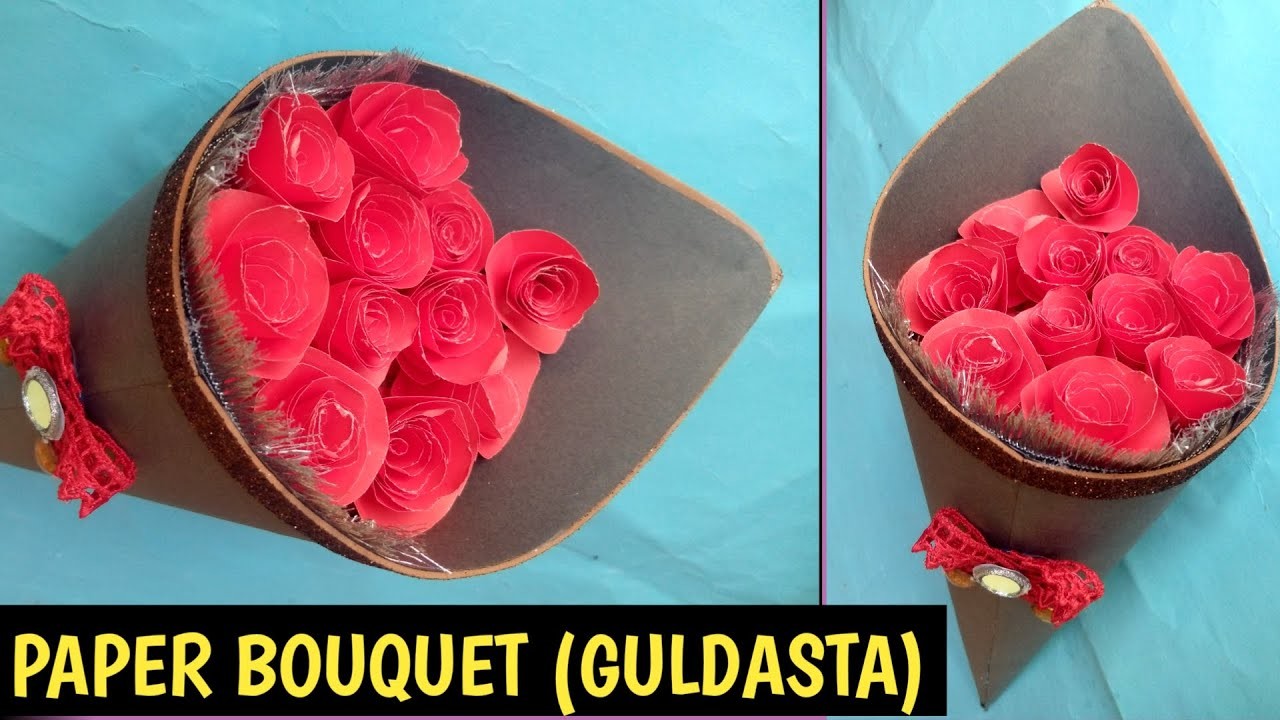 DIY Easy Paper Flower Bouquet. Birthday Gift Guldasta With Paper. Craft 2023. Aasho Craftology