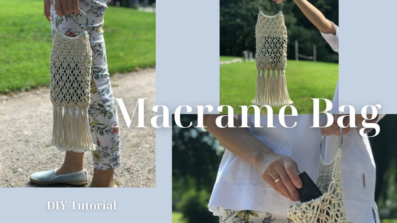 DIY: Easy to make Macrame Bag. Handbag quick and easy tutorial for beginners. Macrame Net Bag