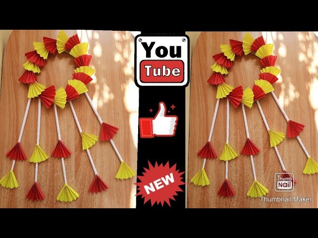 DIY Easy Wall Hanging.Paper Craft For Home Decoration.colour Paper Crafts ideas.Unique Wall Hanging