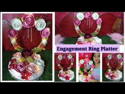 DIY Engagement Ring Platter.Decorations.Engagement Ring Tray Decorations ideas.Bright With Brushes.