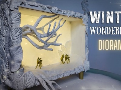 DIY LED shadow box | Winter Wonderland Diorama Home Decor