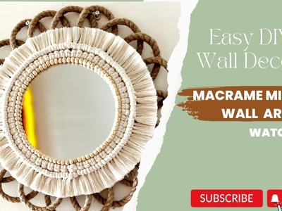 DIY Macrame Mirror Wall Décor????  ||Macrame Crafts ❤️♥️ #diy #mirror #crafts #wallhanging #youtube