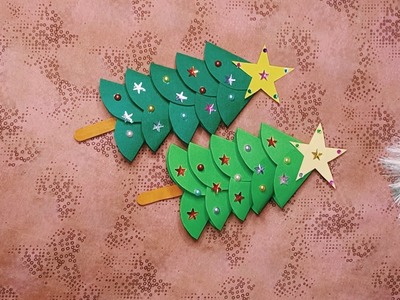 DIY Paper Christmas Tree in Stick | Christmas Decorations Ideas #papercraft #christmasdecor