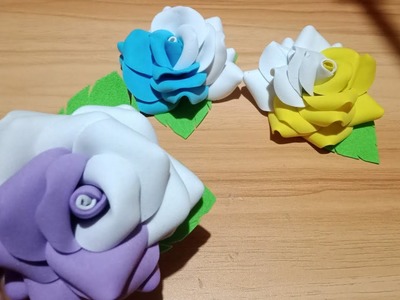 DIY ROSE FLOWER  ???? DECORATIONS ???? USING FOAM SHEETS CRAFT ????????????