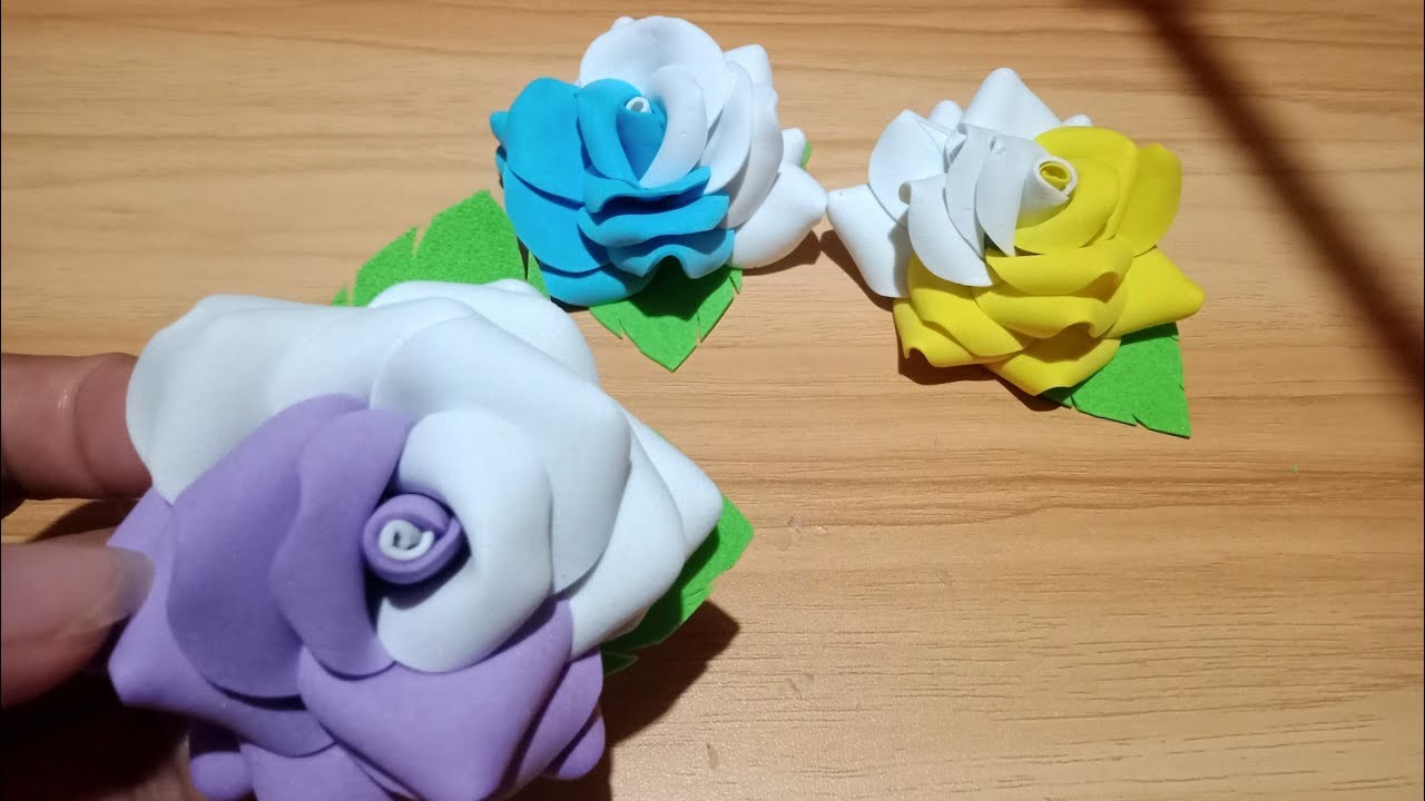 DIY ROSE FLOWER  ???? DECORATIONS ???? USING FOAM SHEETS CRAFT ????????????