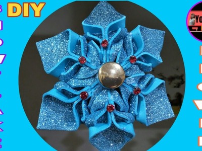 DIY Snowflakes #4 ❄️ Flower ???? Decorations. Glitters Foam ideas