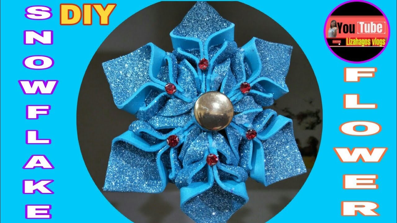 DIY Snowflakes #4 ❄️ Flower ???? Decorations. Glitters Foam ideas