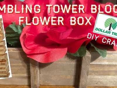 Dollar Tree Tumbling Tower Blocks Flower Box -Valentines Day Decoration or Gift Idea