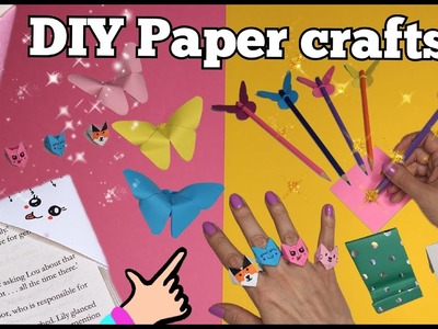 EASY PAPER CRAFTS. DIY School Craft Idea, DIY Origami Craft, Paper RINGS. PAPER BOOKMARK