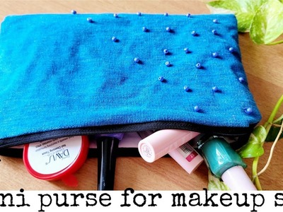Easy pouch making at home.How to make very Beautiful ladies purse.Hand bag cutting and stitching