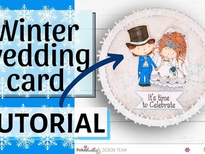 Elegant and Sparkly Winter Wedding card Polkadoodles DT #polkadoodles