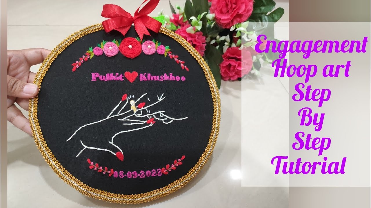 Engagement embroidery design,@handembroidery,@wedding embroidery,@diy#engagementhoopart#hoopart,14