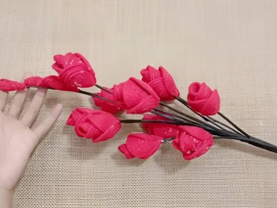 Flowers from Cotton Rope | Rose flower from cotton rope | DIY Catton Rope