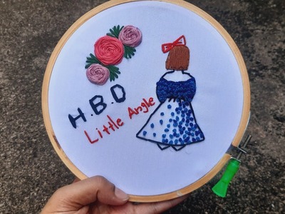 Happy birthday embroidery hoop design ❤