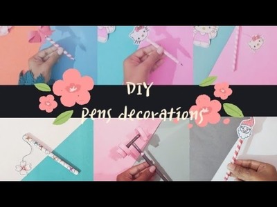 How to decorate some cute pens#DIY pens decorations#easy paper craft #school supplies#back to school