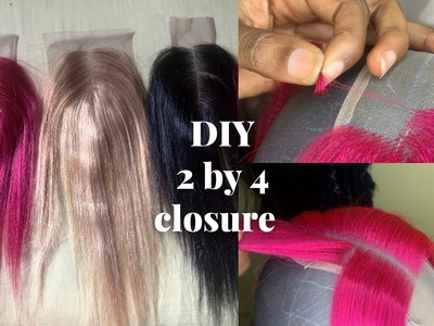 How to: DIY ventilate 2 by 4 lace closure using attachments | a well detailed beginners friendly.
