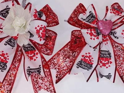How To Make A Valentines Bow using Dollartree Ribbons | Easy DIY Bow Tutorial