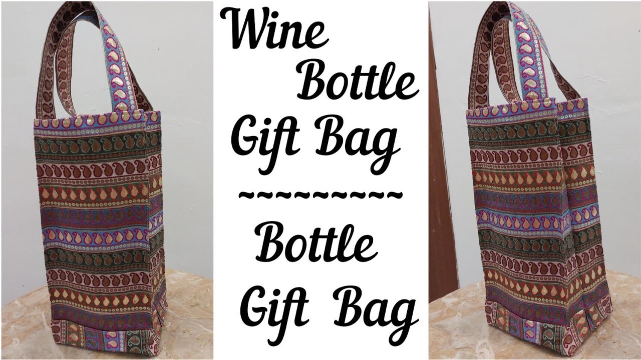 How To Make A Wine Bottle Gift Bag With Lace, Bottle Gift Bag