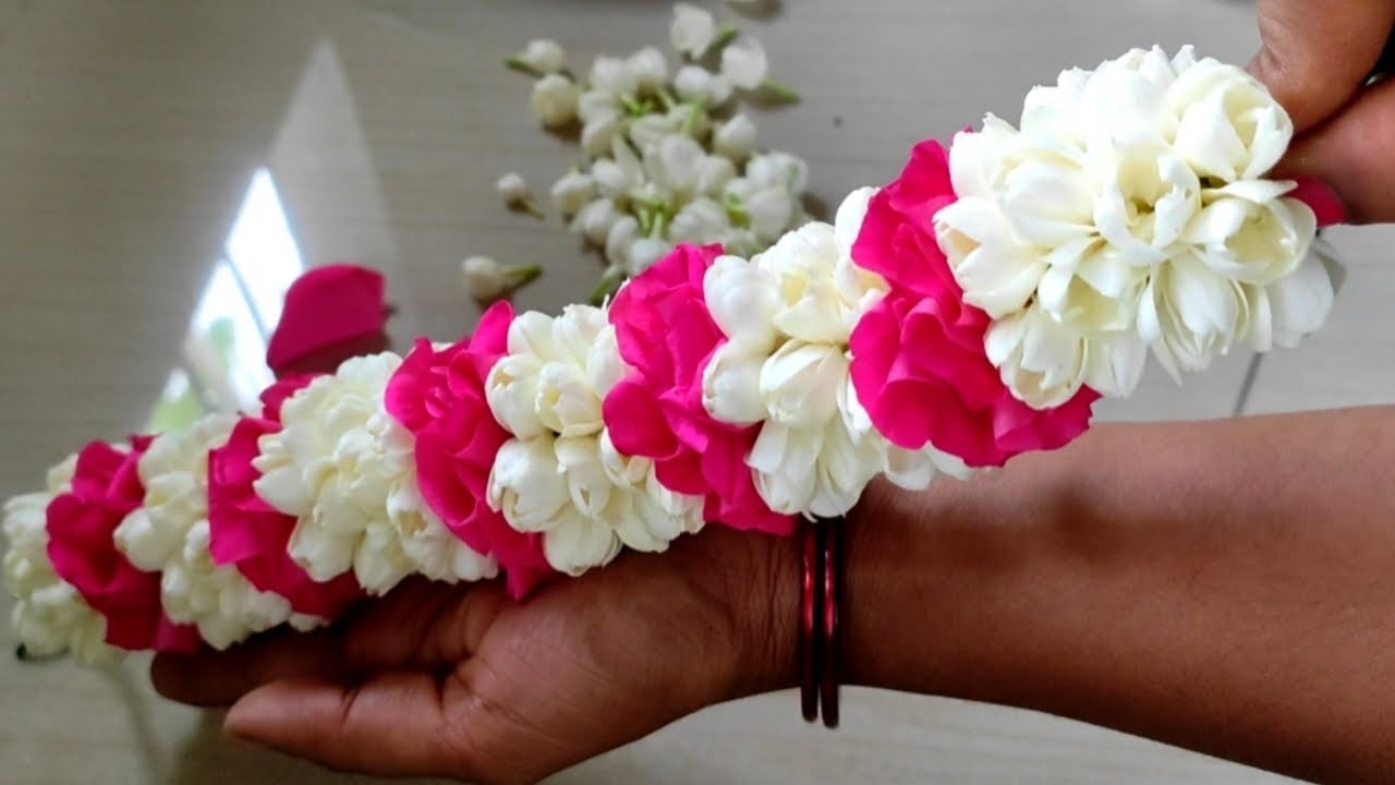 How to make bridal flower for hair.flowers garland