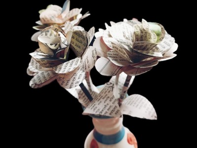 How to make news paper rose| Newspapers craft ideas|Diy paper Flowers craft|